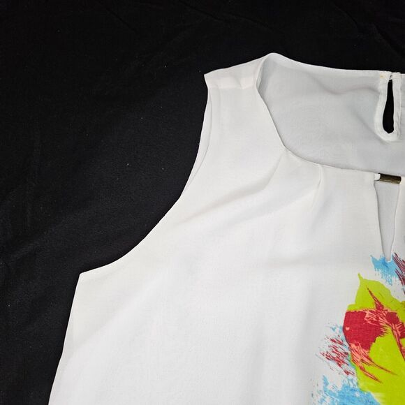 Nue Options Womens Blouse Multi-Color Size Large 100% Polyester Stretch Pullover - Picture 9 of 12